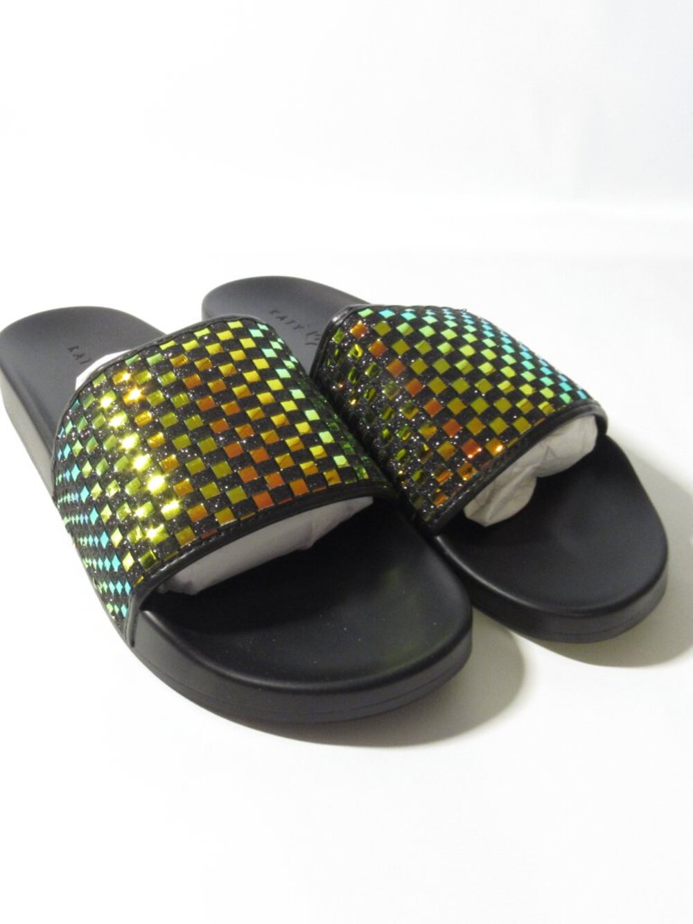 Katy Perry Slide Sandals - The Jimmi Iridescent Woven Glides 11 M NIB